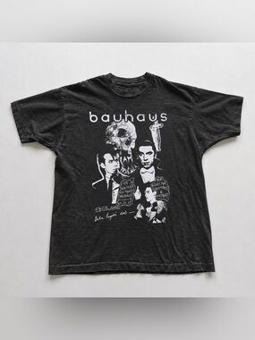Black Bauhaus Graphic Tee with White Print